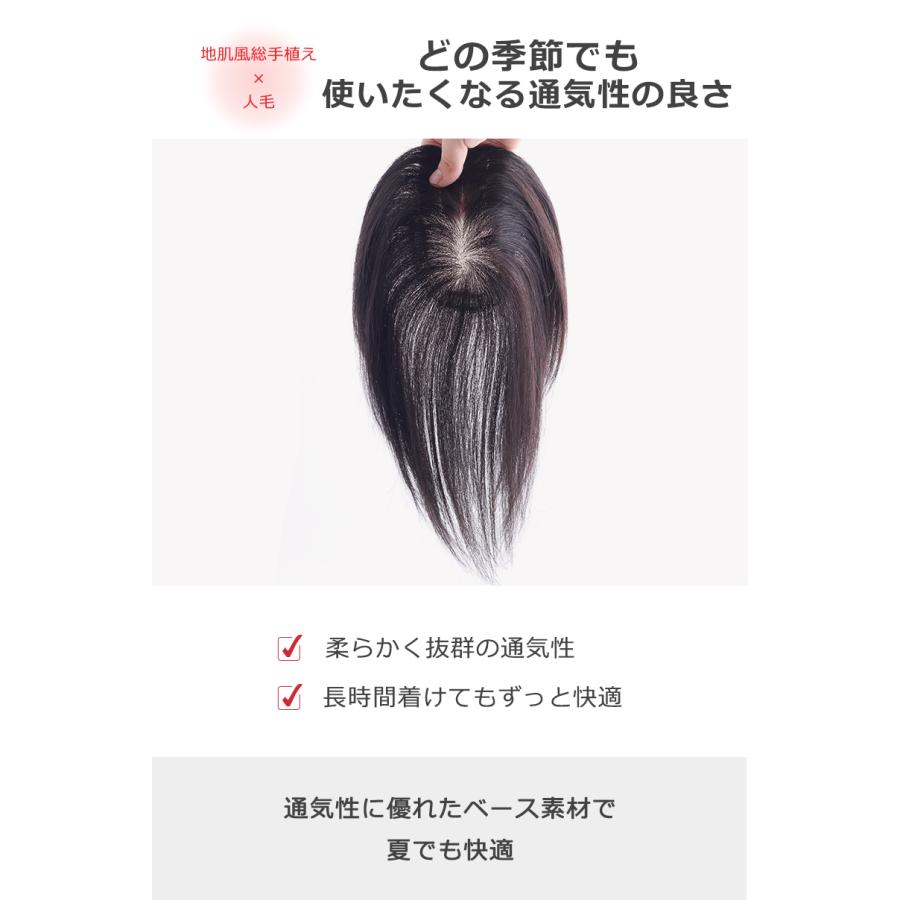 部分ウィッグ 全国カット 返品交換OK 大面積 10×12cm 自然 通気性 分け目自由 人毛 総手植え 白髪かくし 25cm 薄毛 トップカバー 頭頂部 私元気 BHADS1012-25の画像