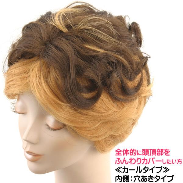 部分 ウィッグ ミセス 自然 薄毛 脱毛症 白髪隠し 増毛 分け目 つむじ ヘアピース 女性用 かつら 薄毛隠し 小顔 広範囲カバー 穴あき カール tk3-curl 3003 | ブランド登録なし | 01