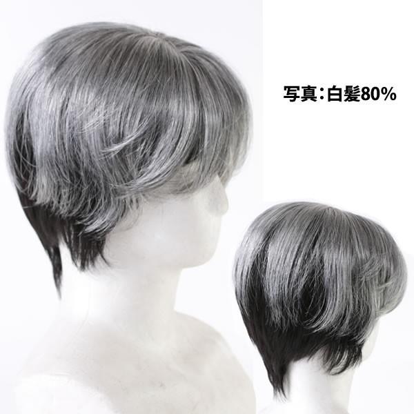 男性用 カツラ メンズウィッグ ヘアピース 白髪 しらが メンズ 部分