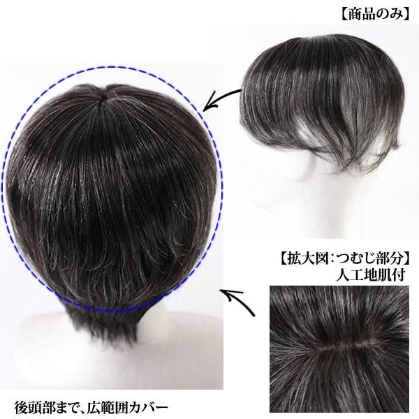 男性用 カツラ メンズウィッグ ヘアピース 白髪 しらが メンズ 部分