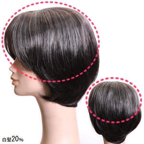 ウィッグ 白髪 部分ウィッグ 薄毛隠し 女性 グレーヘアー グレイヘア