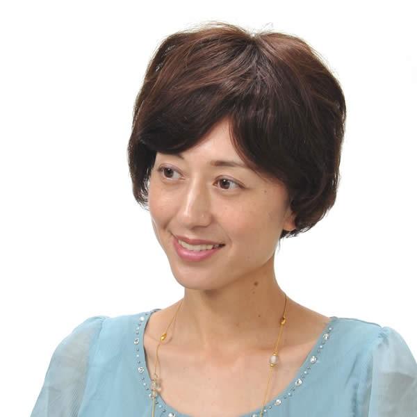 ウィッグ　医療用　人毛　ショート　かつら　フルウィッグ ミセス　オールウィッグ 薄毛隠し 抗がん剤治療 女性用　4072の画像