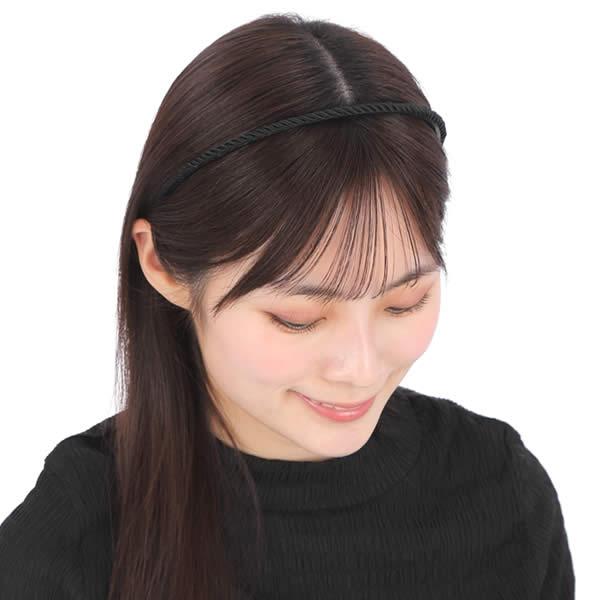 カチューシャ 痛くない いたくない 日本製 編み込み スパイラル 細い