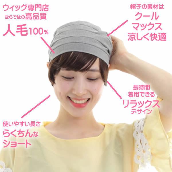 キャップ 髪付き帽子 毛付き帽子 ウィッグ付き帽子 医療用 キャップ 髪付き帽子 毛付き帽子 ウィッグ付き帽子 医療用