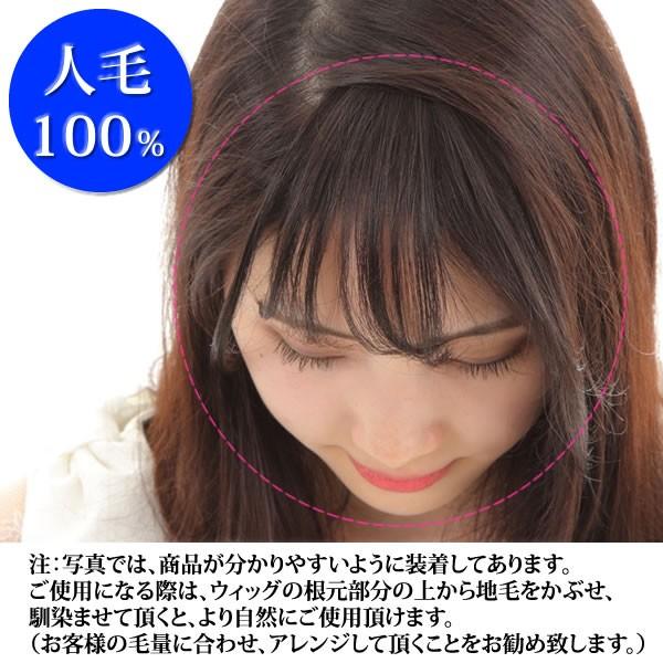 ウィッグ 前髪 前髪ウィッグ ヘアピース 人毛100％ 部分ウィッグ