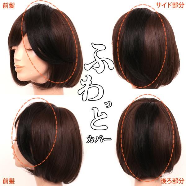 ウィッグ ヘアピース 人毛100％ 円形脱毛症 部分ウィッグ かつら 送料