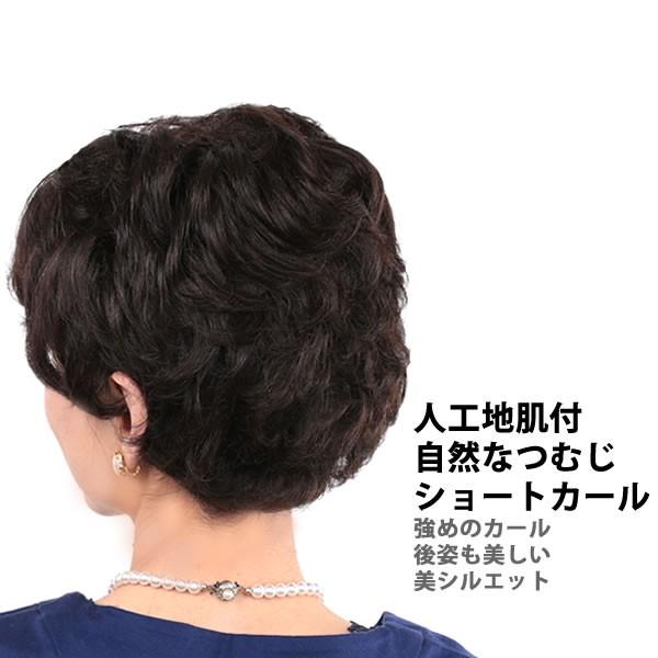 ウィッグ 医療用 ショート かつら 人毛 フルウィッグ ミセス オール