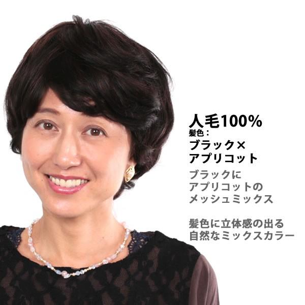 ウィッグ　医療用　人毛　しらが　かつら　フルウィッグ　レミーヘアー　ショート　sharu-f1b33set_3