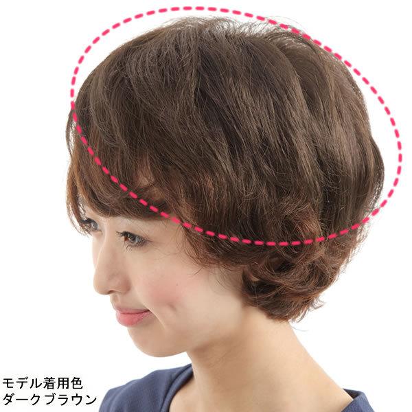 部分 ウィッグ ミセス 自然 薄毛 脱毛症 白髪隠し 増毛 分け目 つむじ ヘアピース 女性用 かつら 脱毛 リアル デイリートップ 薄毛隠し 小顔広範囲カバー sp299Lの画像