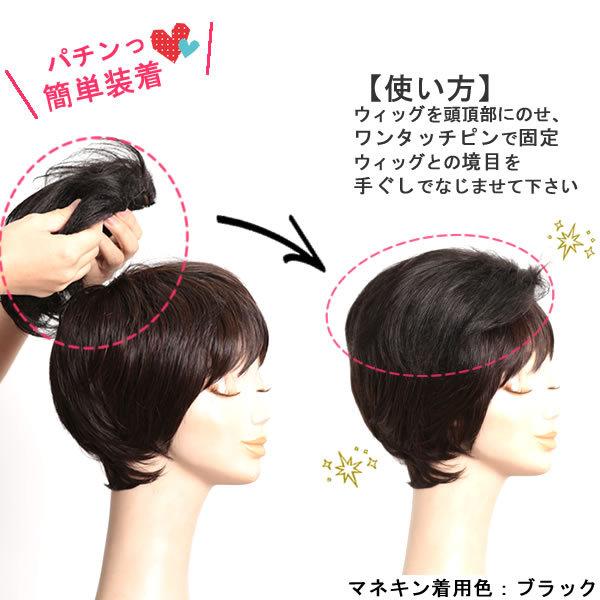 部分 ウィッグ ミセス 自然 薄毛 脱毛症 白髪隠し 増毛 分け目 つむじ ヘアピース 女性用 かつら 脱毛 リアル デイリートップ 薄毛隠し 小顔広範囲カバー sp299sの画像