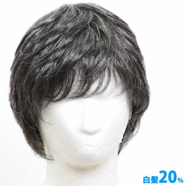 ウィッグ 白髪 男性用 メンズ 薄毛隠し 医療用ウィッグ かつら 手植え