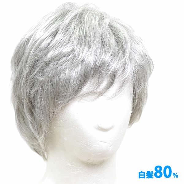ウィッグ 白髪 男性用 メンズ 薄毛隠し 医療用ウィッグ かつら 手植え