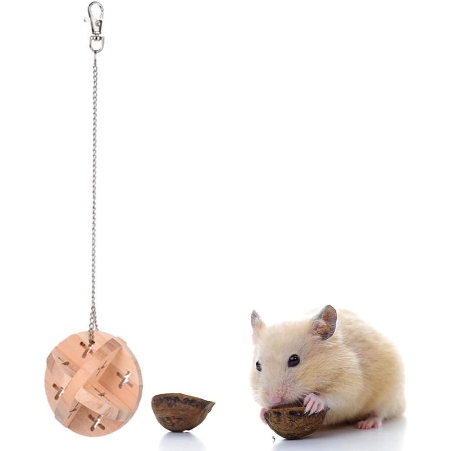 Ueetek ペットおもちゃ ハムスター スナネズミ 木製 ボール おもちゃ 小動物 ケージに吊り下げる ボールおもちゃ Www Vinovathemes Com