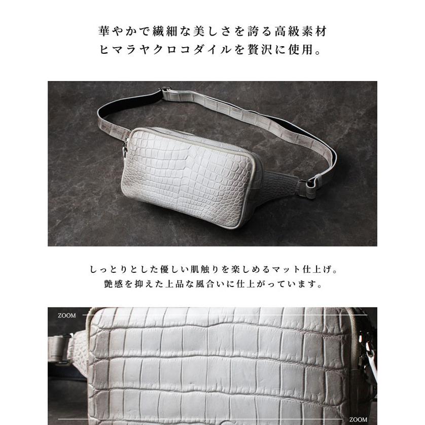 本革 ヒマラヤクロコダイル バック 新品、未使用 ヒマラヤクロコダイル 本革 斜めがけ ボディバッグ ワニ革 バッグ