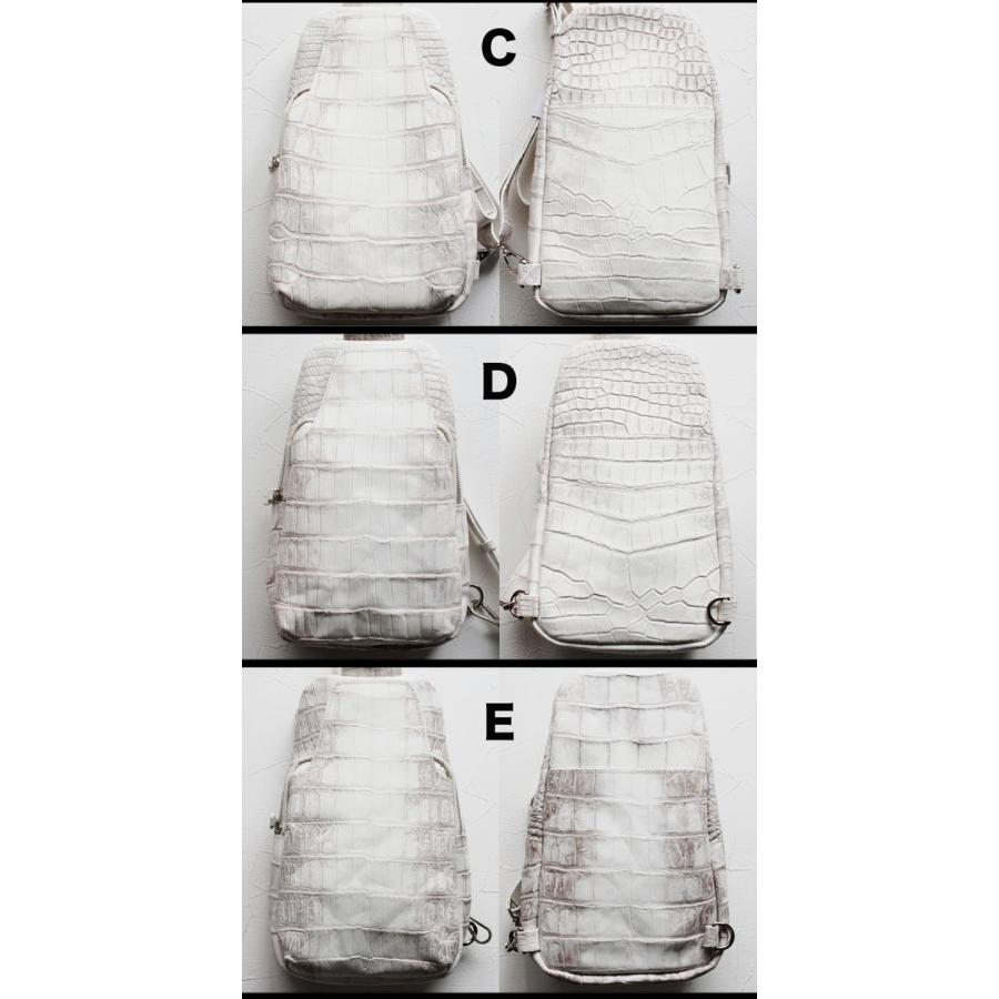 ヒマラヤクロコダイル 本革 斜めがけ ボディバッグ ワニ革 ホワイト レディース/メンズ (ID bb4440s6) za005｜wild-hearts｜17