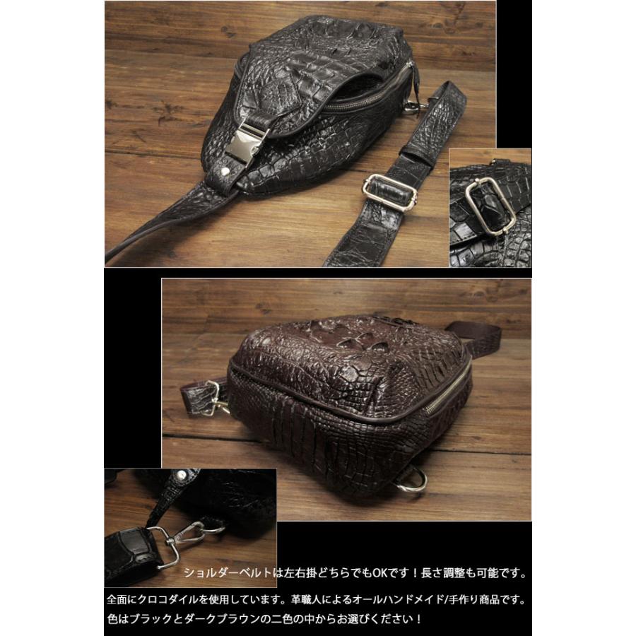 クロコダイル ワニ革 本革 斜めがけ ボディバッグ ショルダー クロコダイル ワニ革 本革 斜めがけ ボディバッグ ショルダー
