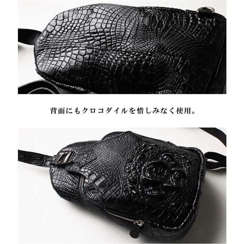 クロコダイル ワニ革 本革 斜めがけ ボディバッグ ショルダー ワイルド