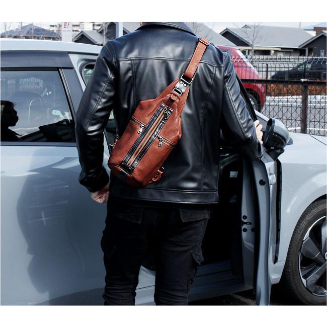 本革 レザー ボディバッグ バックパック 斜めがけバッグ ワンショルダー 旅行バッグ メンズ レディース リュック 牛革 ショルダーバッグ カバン (ID bb4861b5)