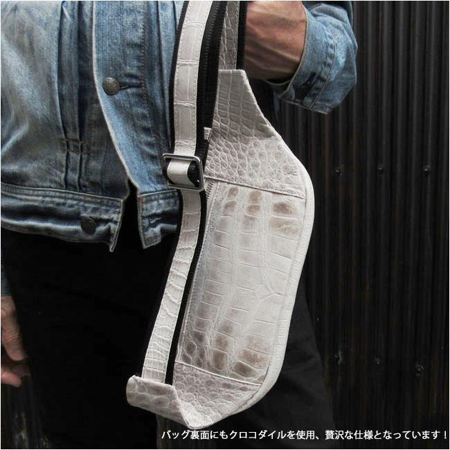 クロコダイル本革ボディーバック ヒマラヤ斜め掛け ヒマラヤクロコダイル ボディバッグ スリング ショルダーバッグ