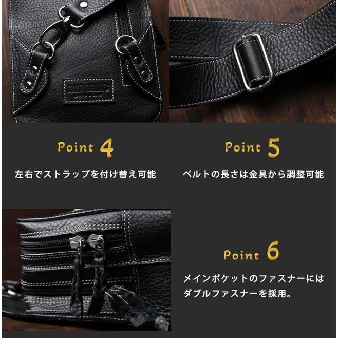 ボディバッグ 斜め掛けバッグ ワンショルダー本革 レザー 牛革
