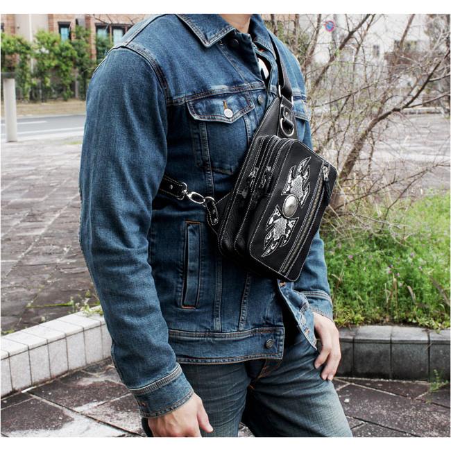 ボディバッグ 斜め掛けバッグ ワンショルダー本革 レザー 牛革