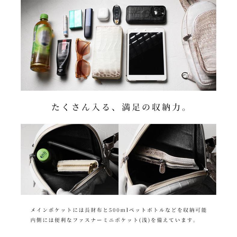 ボディバッグ ヒマラヤクロコダイル スリング ショルダーバッグ 斜め