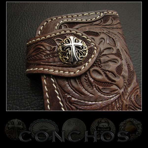 シルバーアクセサリー コンチョ シルバー925 真鍮 クロス トライバル