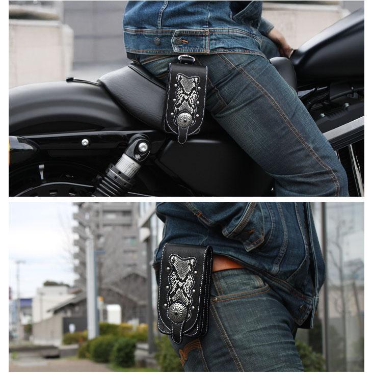 ★Harley-Davidson レザー ポーチ（ベルトホルダー） 本革 ベルトポーチ ミニウエストポーチ スマホケース 携帯ケース