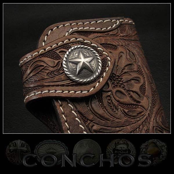 メタルコンチョ ウエスタンコンチョ 星型 合金 ねじ式コンチョ (ID