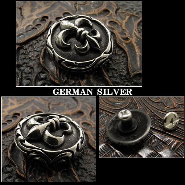 コンチョ ジャーマンシルバー ユリの紋章 フレア 百合の紋章 (ID