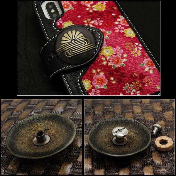 家紋コンチョ 真鍮 戦国武将 楠木正成 家紋 菊水紋(ID cc4483