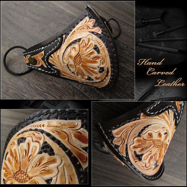 ビンテージ　レザーバック　フェイス　女性　カービング　花柄　顔　フェイス ビンテージ レザーバック フェイス 女性 カービング 花柄 顔 フェイス