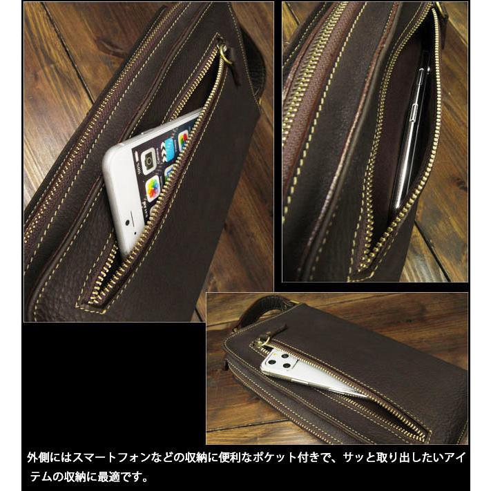 メンズ 本革／レザー クラッチバッグ セカンドバッグ ハンドバッグ