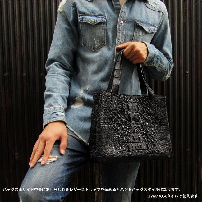【ラスト1点】 トートバッグ クロコダイル ワニ革 ミニトートバッグ ショルダーバッグ 本革 ユニセックス (ID hcb297) 【NAN9532649013】(34710円)