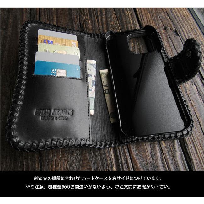 クロコダイル カイマン 手帳型 iPhoneケース 本革 ワニ革 カービング