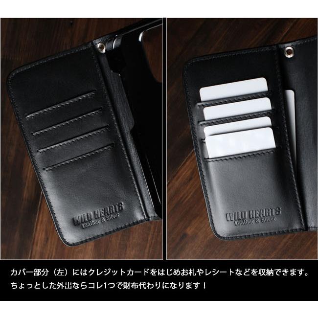 スマホケース 手帳型 姫路レザー iPhone ケース 本革 コンチョ