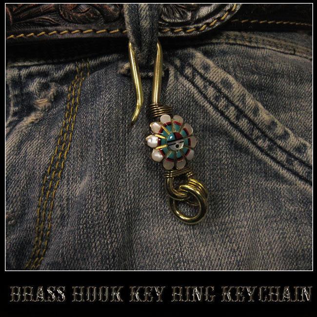 キーホルダー ウォレットチェーンホルダー 真鍮 キーフック サン