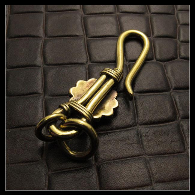 キーホルダー ウォレットチェーンホルダー 真鍮 キーフック サン