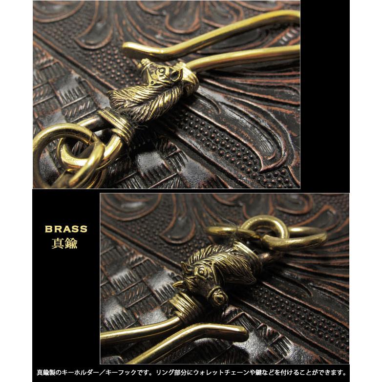 キーホルダー キーフック ホース／馬 アクセサリー 真鍮 (ID kh4493k13