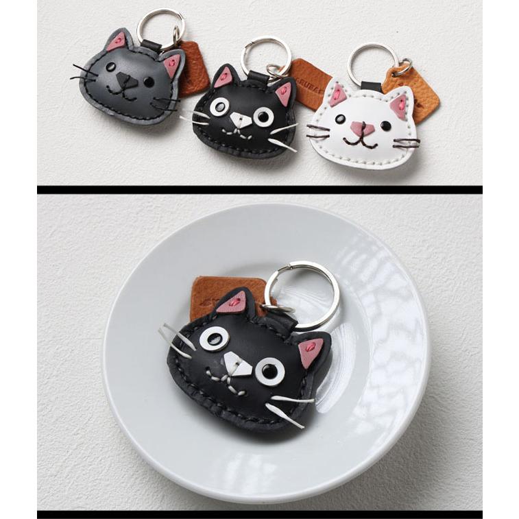 本革 猫のキーホルダー ネコ ねこ 猫 フィギュア 小物 雑貨 12種 三毛