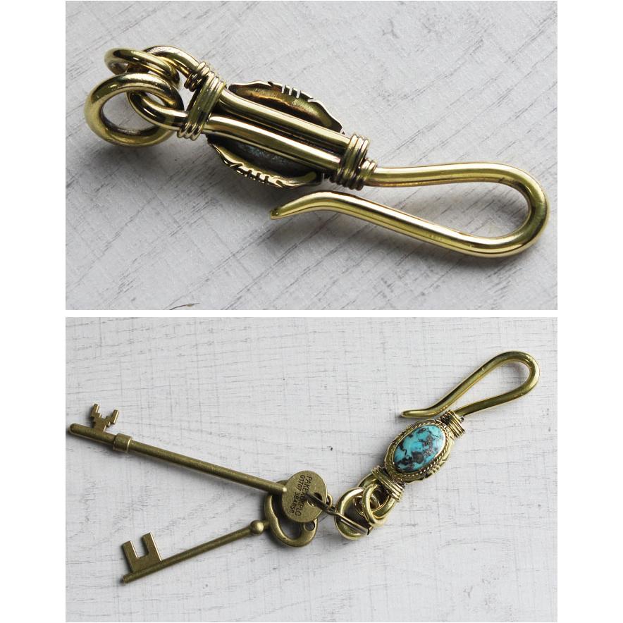 キーホルダー キーフック 真鍮 ターコイズ ネイティブ インディアン