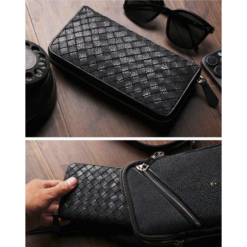 長財布 スティングレイ／エイ革 ガルーシャ ラウンドファスナー 革財布