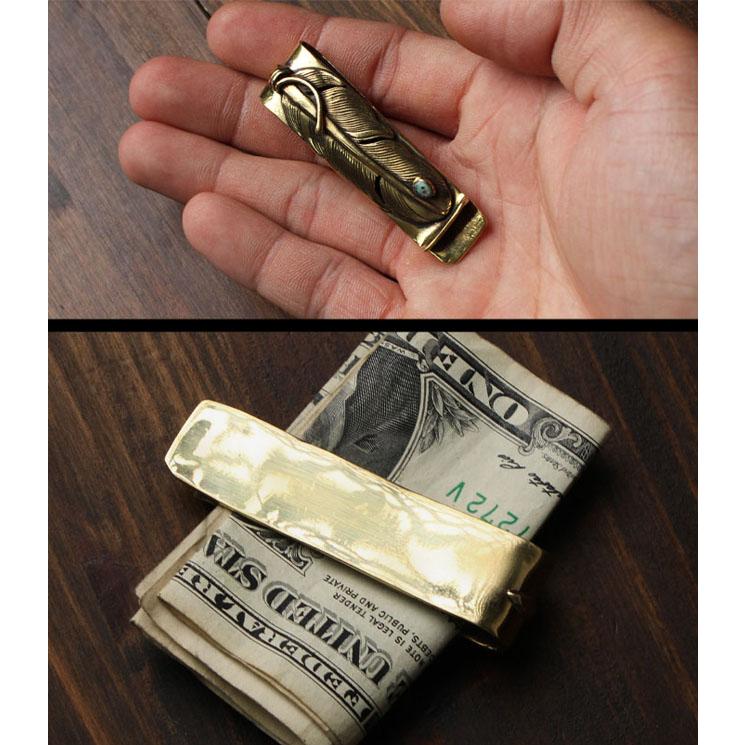 真鍮製マネークリップ クリップ型 ネイティブアメリカンスタイル