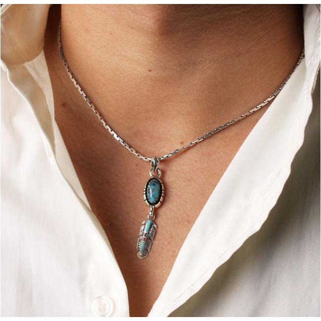 ターコイズ　ペンダントトップ　シルバー Sears ペンダントトップ シルバー925 ターコイズ ネックレス