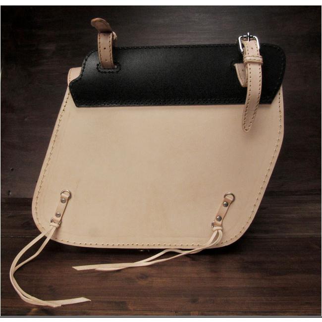 バイク サドルバッグ サイドバッグ 本革 カービング ハーレー ヌメ革