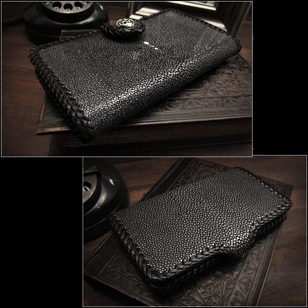 レザースマホケース 多機種対応 スティングレイ／エイ革 手帳型