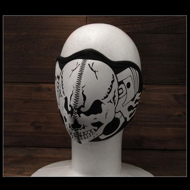 バイカーフェイスマスク ハーフマスク フェイスガード スカル メンズ