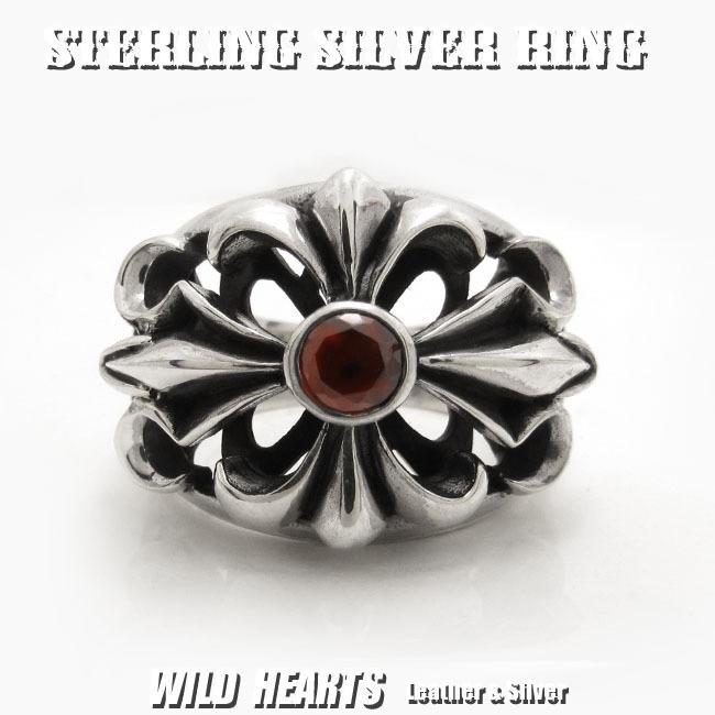 メンズシルバーリング 指輪 シルバー925 フローラルクロスリング （ID sr0773kr397）｜wild-hearts