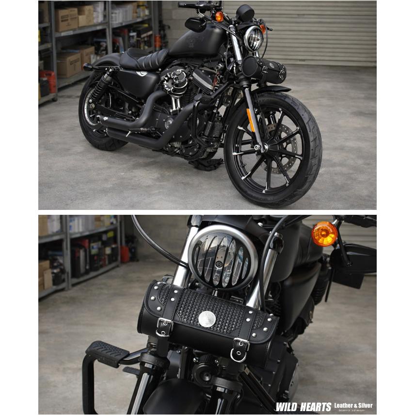 レザー ツールバッグ 本革 フォークバッグ コンチョ／スタッズ付き