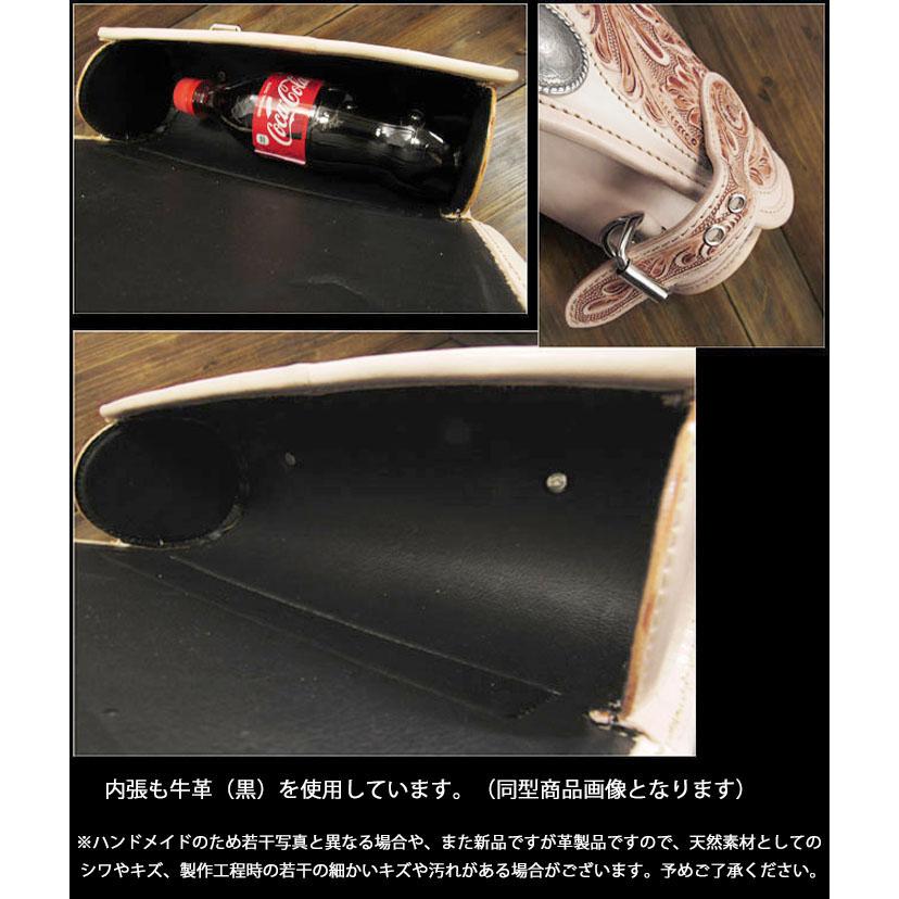 バイク用レザーツールバッグ 本革 フォークバッグ カービング ハーレー